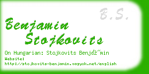 benjamin stojkovits business card